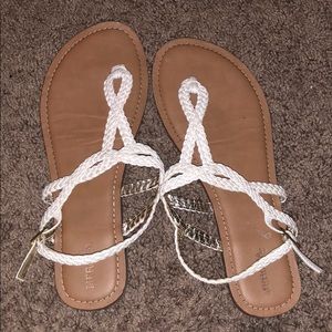 Size 10 white braided sandals